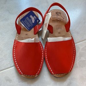 Mibo Spanish sandal from Spain. European size 36 color red USA size 6–6.5